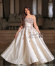 Elegant Evening Dress with Hand Embroidery and a Refined Classic Design