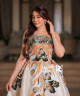 White Evening Dress with Shimmering Botanical Embroidery