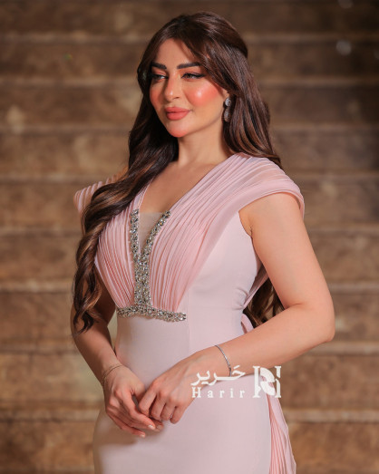 strapless open back dress Elena Light Pink Bodycon Gown Pink / M