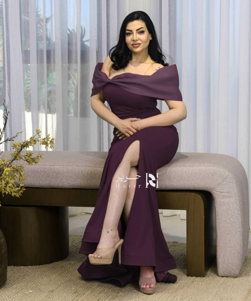 Mauve Mermaid Dress with Front Bow