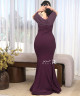 Mauve Mermaid Dress with Front Bow