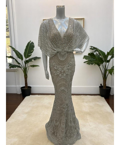 فستان سهره بتطريز فاخر وأناقة لا تُضاهى