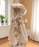 Ivory Embroidered Corset Gown with Elegant A-Line Silhouette Ivory Embroidered Corset Gown with Elegant A-Line Silhouette