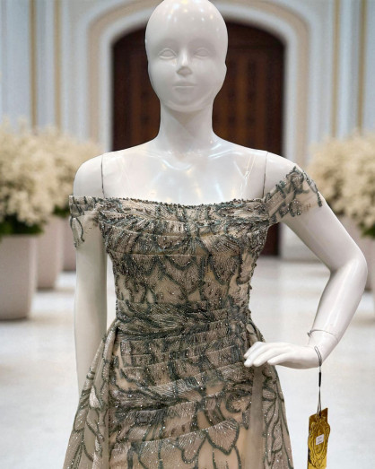 off the shoulder bridesmaid dress champagne BMbridal Affordable Off-the-Shoulder Dresses with Appliques Cups in bodice (no cactus Two Piece Short Prom Size:XXS-XS