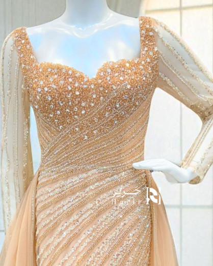 sachin and babi light blue dress Butterflies and Peach Blossom Adorned Formal Dress main image 1