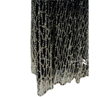 Black Fully Embellished Evening Gown with Flowing Cape Sleeves