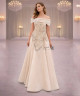 Champagne Off-Shoulder Sequin Embellished Evening Dress