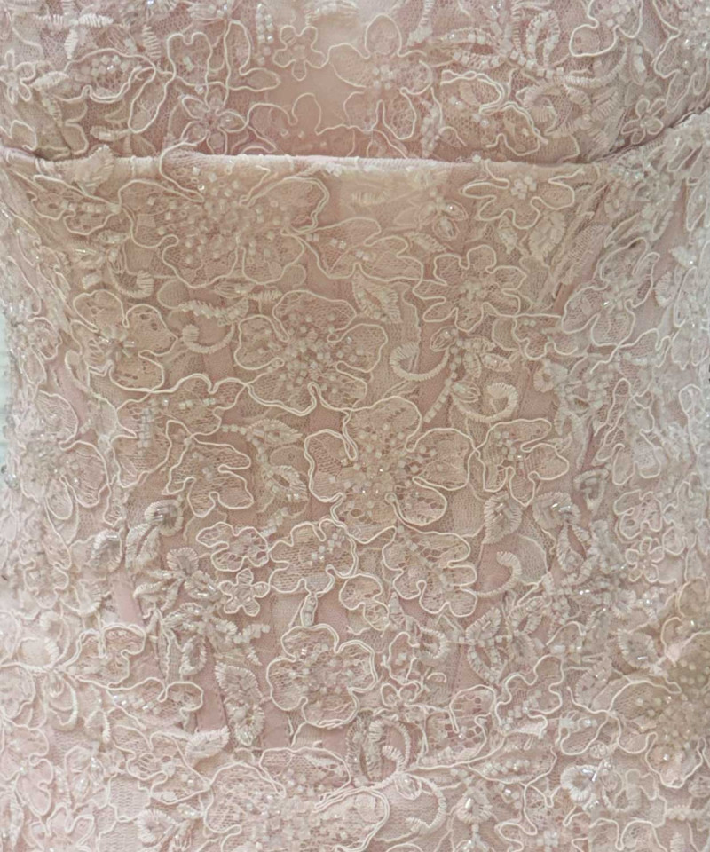 Dusty Pink Evening Dress with Luxury Lace and Sweetheart Neckline