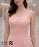 Soft Pink Evening Dress with Elegant Lace Embroidery