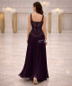 Elegant Purple Chiffon Beaded Corset Dress