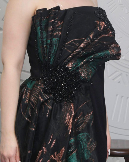 emerald green and black dress Multicolor / L USA Green Mermaid Dress Black And