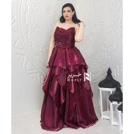 Cherry Silk Layered Gown