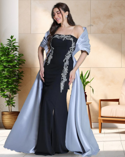 blue dress for baby girl Strapless Sparkly Black Long Formal Prom Evening Dress EN5613 Size 14 / Black