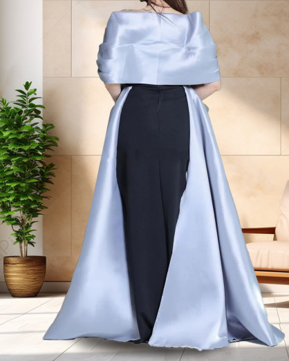 elegant straight cut dresses Whisper of Spring – Embroidered Blue Hanfu Dress with Waist Sash main image 0