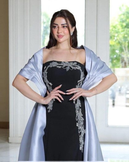 Evening Gown Straight Black Dress Plus Size Elegant Black Evening